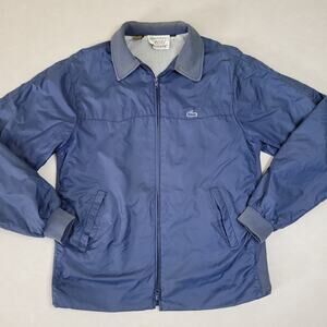 Vintage Lacoste Club Men’s Jacket Medium Blue Full Zip Rain Coat Windbreaker